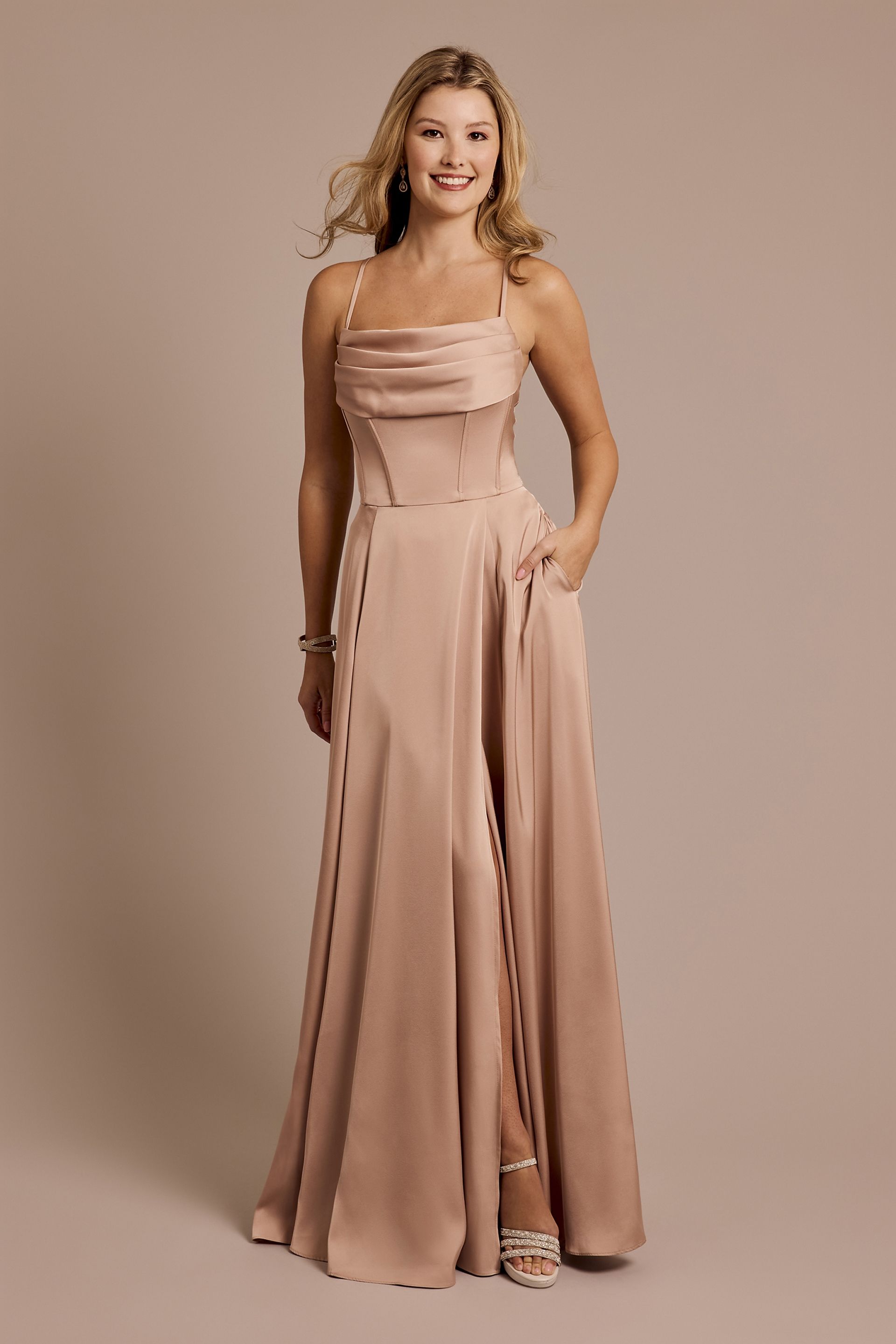 beige bridesmaid dress Allegra Satin Tie Shoulder Our Knee length Plus Size Infinity Dress also known as a Convertible dress is one dress that can be worn in unlimited ways for all body shapes and Sizes The 10 Most Charming Beige