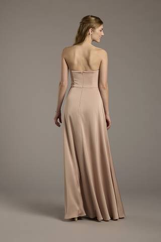 View Celebrate DB Studio Matte Satin Notch Neckline A-Line Dress in all available color and sizes Picture of Matte Satin Notch Neckline A-Line Dress