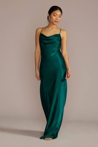 View Galina Signature Charmeuse Cowl Neck Dress in all available color and sizes Picture of Charmeuse Cowl Neck Dress
