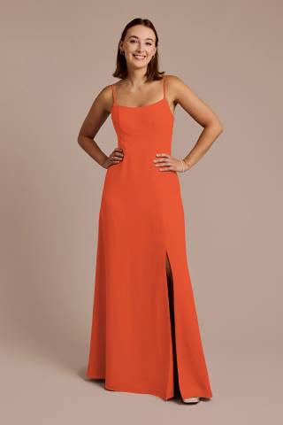 Picture of Spaghetti Strap Bow Back Chiffon Dress