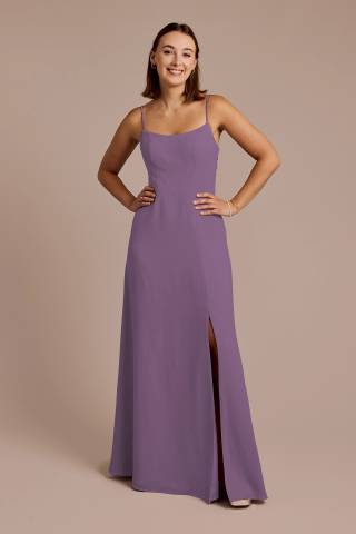 View Celebrate DB Studio Spaghetti Strap Bow Back Chiffon Dress in all available color and sizes Picture of Spaghetti Strap Bow Back Chiffon Dress