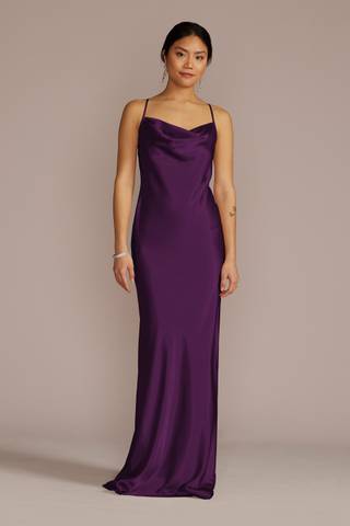 View Galina Signature Charmeuse Cowl Neck Dress in all available color and sizes Picture of Charmeuse Cowl Neck Dress