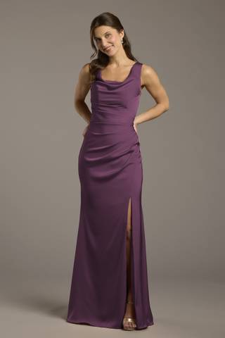 Picture of Matte Satin Cowl Neck Sheath Dress