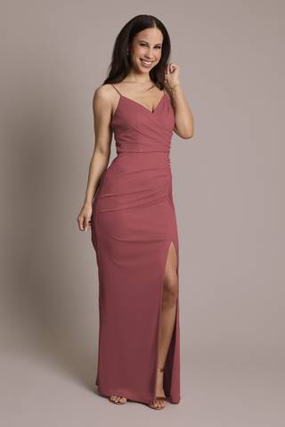 Picture of Ruched Mesh Spaghetti Strap Dress