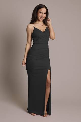 Picture of Ruched Mesh Spaghetti Strap Dress