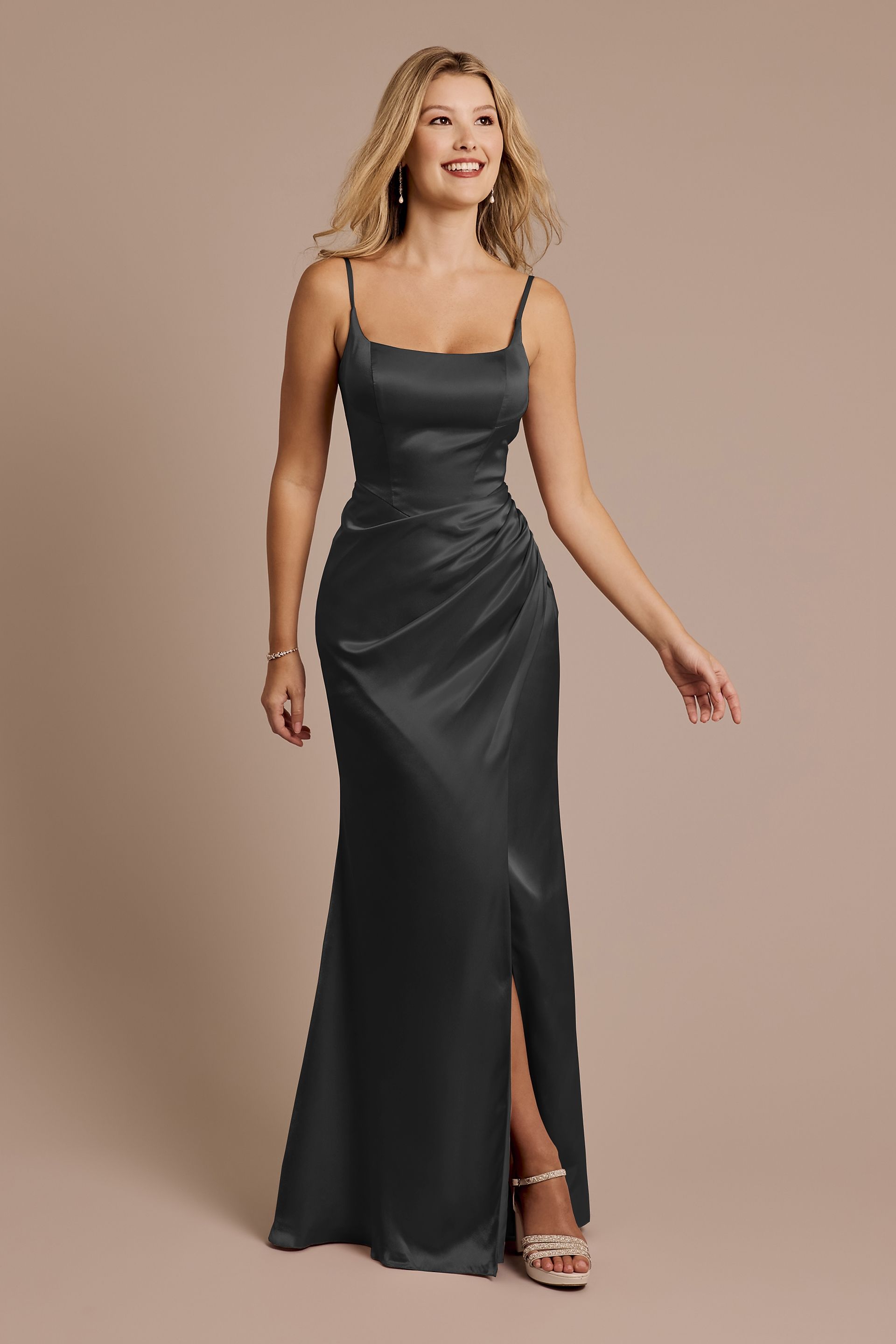 charmeuse square neck corset sheath dress Charmeuse Square Neck Corset Sheath Dress