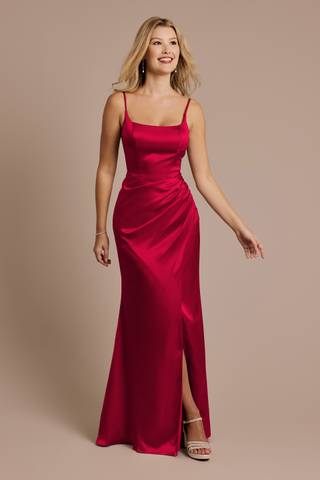 View Galina Signature Charmeuse Square Neck Corset Sheath Dress in all available color and sizes Picture of Charmeuse Square Neck Corset Sheath Dress
