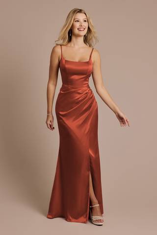 View Galina Signature Charmeuse Square Neck Corset Sheath Dress in all available color and sizes Picture of Charmeuse Square Neck Corset Sheath Dress