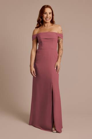 Picture of Chiffon Off-the-Shoulder Draped Dress