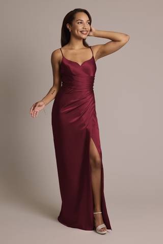 Picture of Charmeuse V-Notch Spaghetti Strap Dress