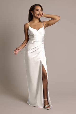 white slip bridesmaid dresses Kennedy Blue Taye