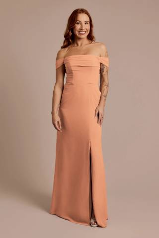 Picture of Chiffon Off-the-Shoulder Draped Dress