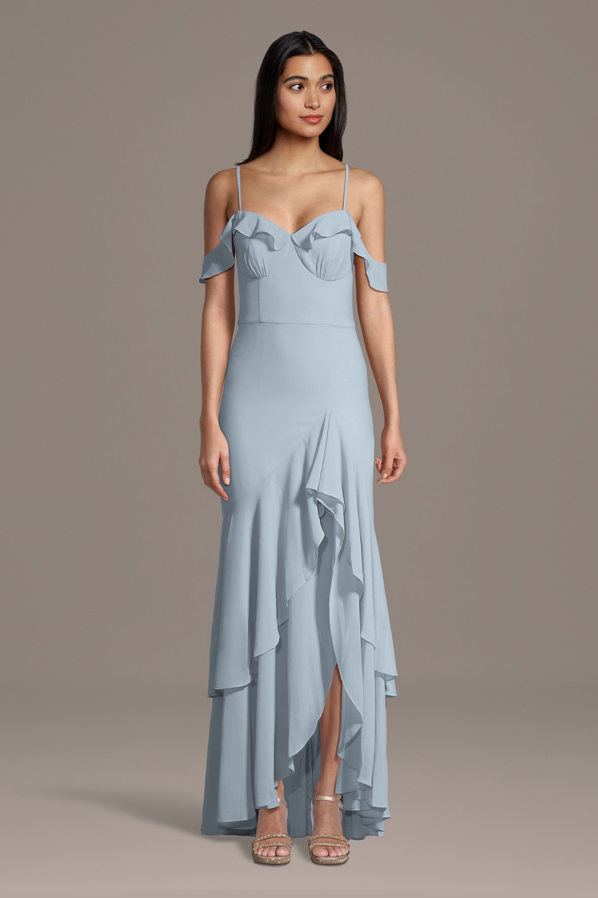 off the shoulder ruffle sheath dress One Shoulder Sheath Dress with Ruffle