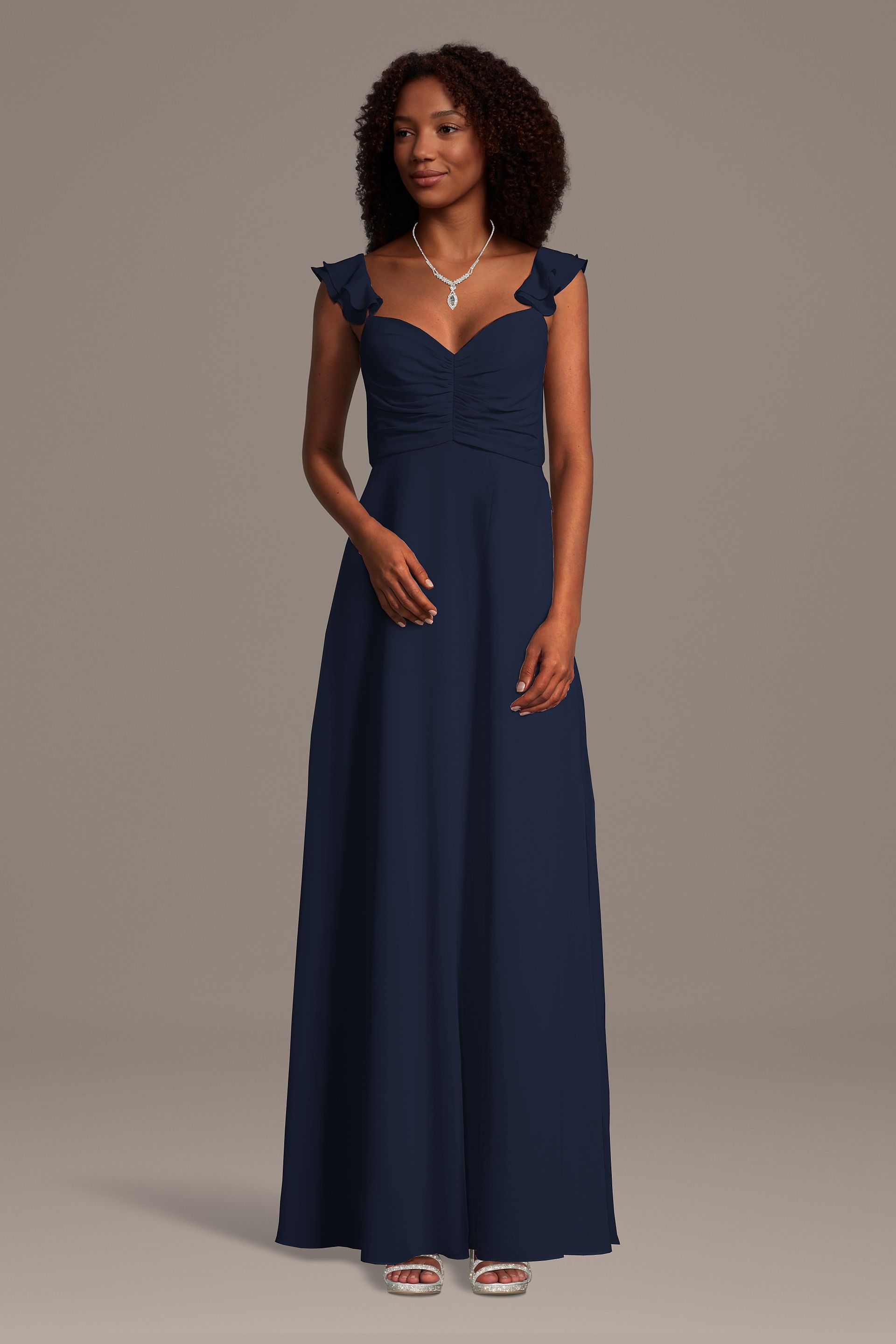 collection ruched chiffon dress SAME Ruched Chiffon Dress | Chocolate Brown