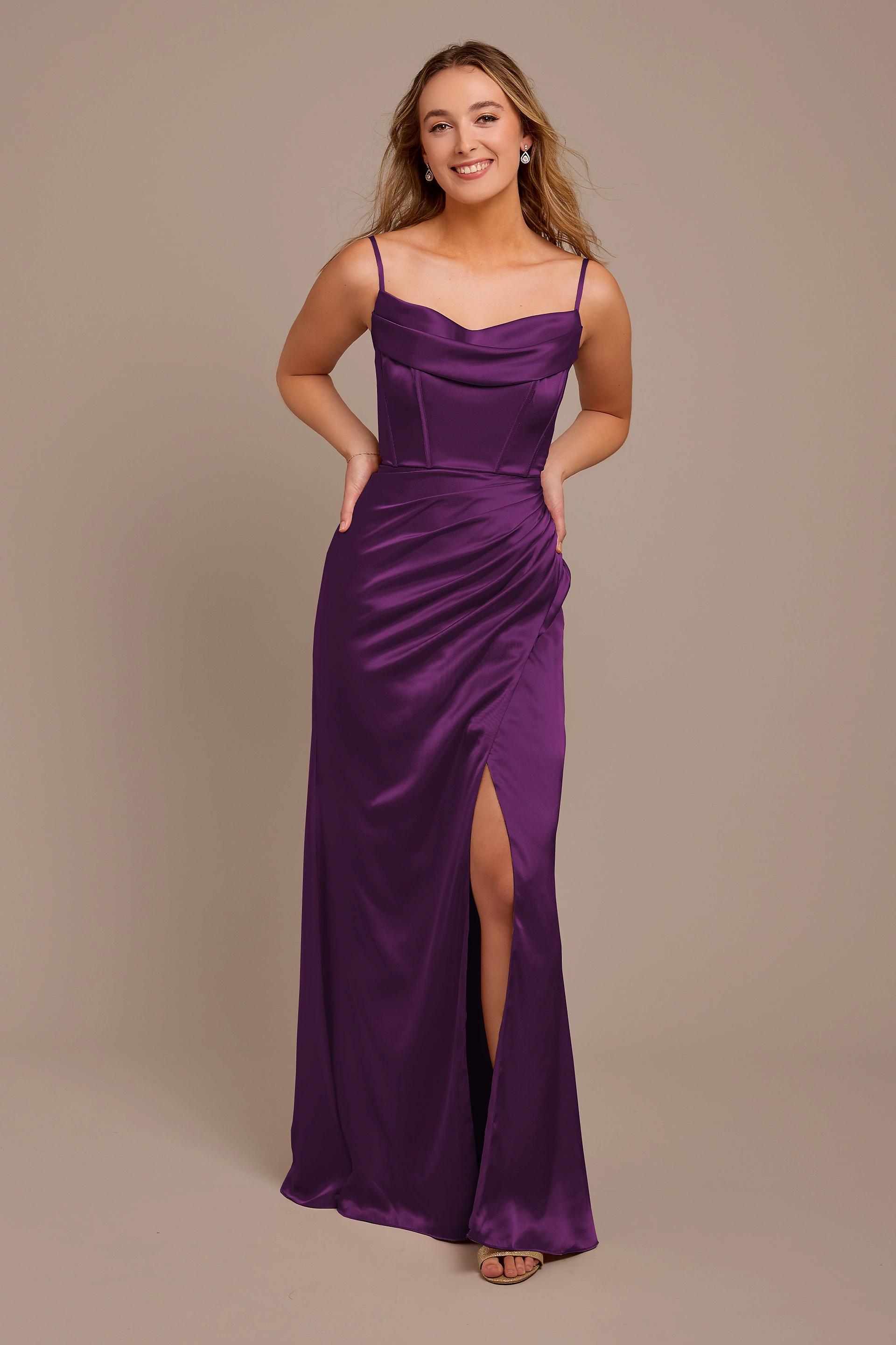 Picture of Charmeuse Cowl Spaghetti Strap Dress