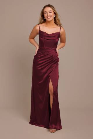 Picture of Charmeuse Cowl Spaghetti Strap Dress