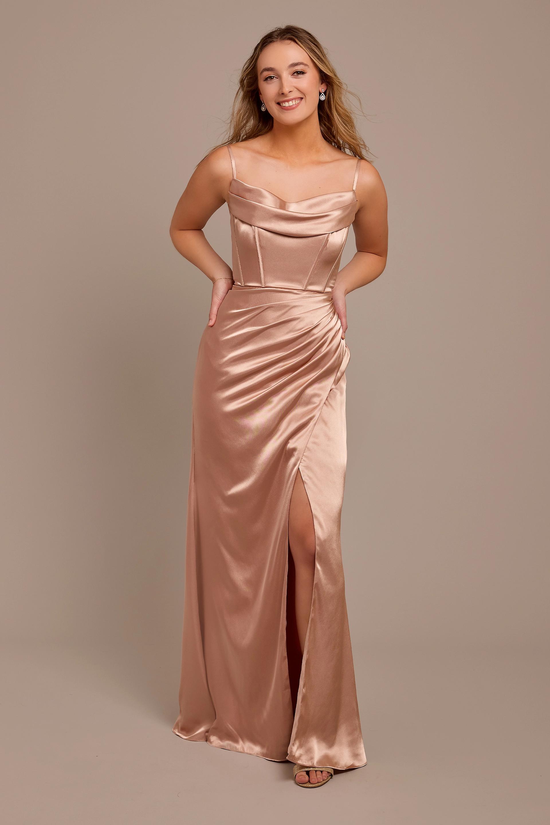 Picture of Charmeuse Cowl Spaghetti Strap Dress