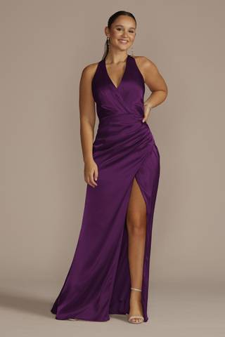 dark purple dresses for weddings fitted lace wedding dress Simple Off Shoulder Satin Long Prom Dress, Party Dress Evening accented with ivory lace on the top Black and Purple Wedding Dress,