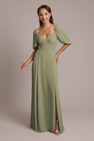 Picture of Chiffon Short Sleeve A-Line Dress