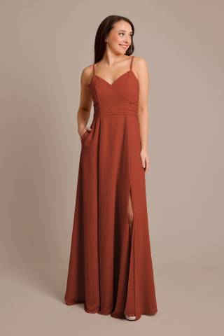 View Celebrate DB Studio Chiffon Back Tie A-Line Dress in all available color and sizes Picture of Chiffon Back Tie A-Line Dress