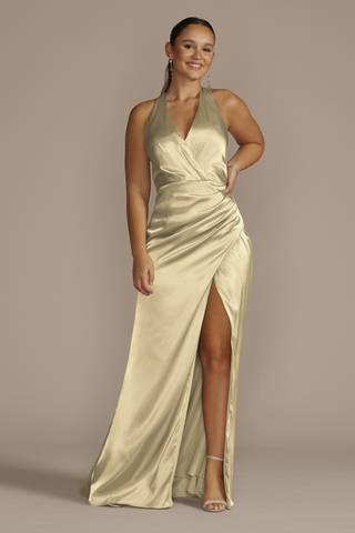 gold prom dresses david's bridal Davids Bridal White/Gold/Silver Preowned Prom Dress