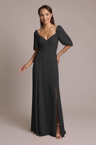 Picture of Chiffon Short Sleeve A-Line Dress