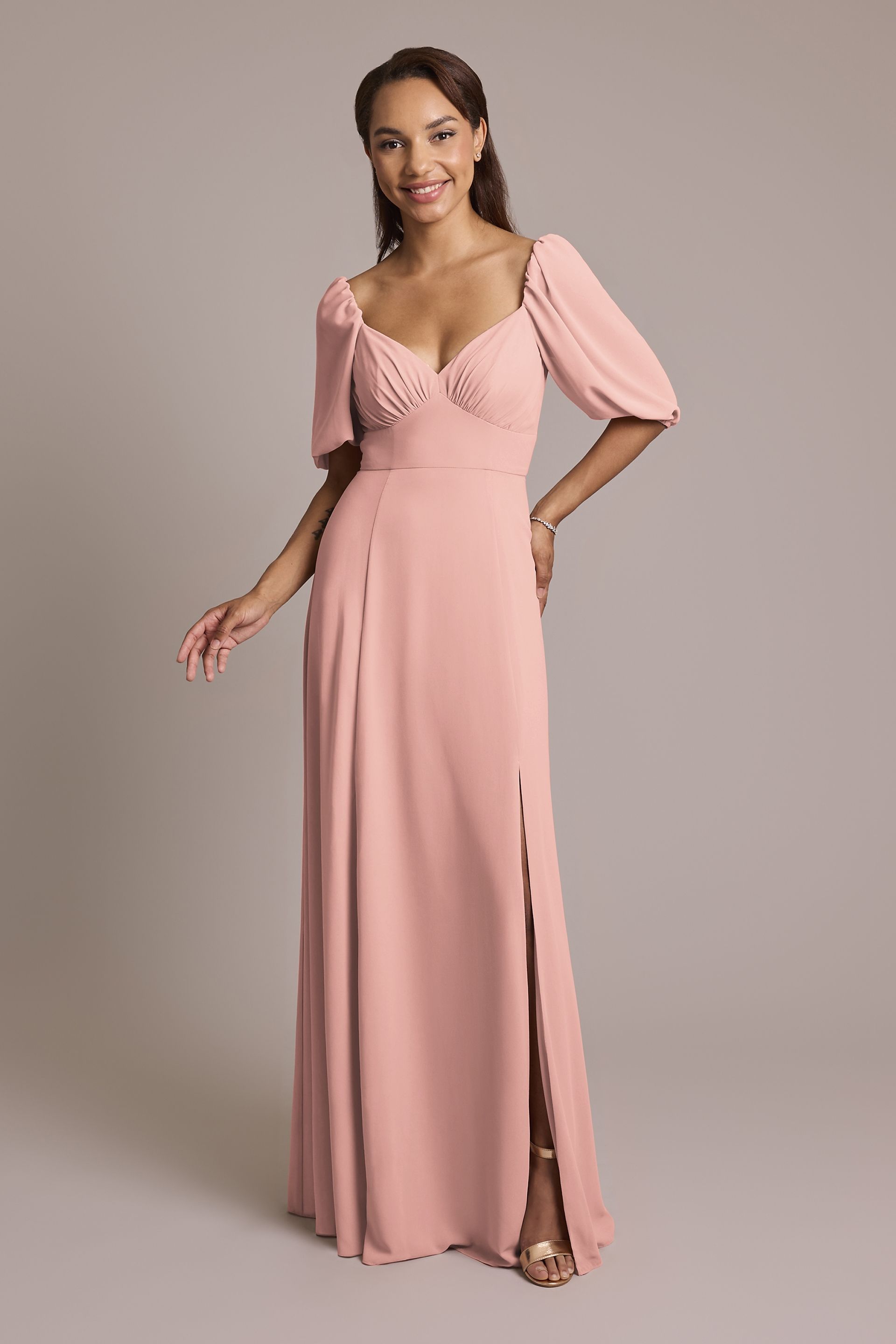 Picture of Chiffon Short Sleeve A-Line Dress