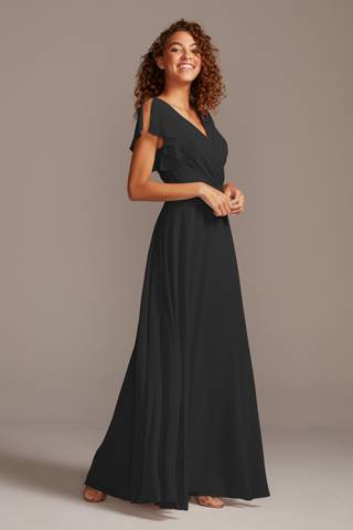 Picture of Bridesmaid Dress with Flutter Sleeve Full Skirt