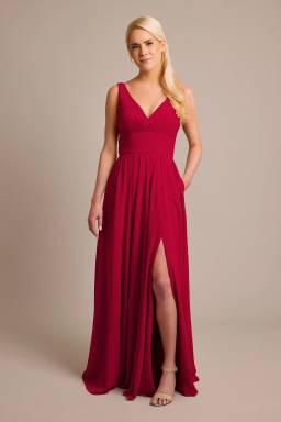 david's bridal scoop neck bridesmaid dress As Is Chiffon Tank Scoop Neck Dress
