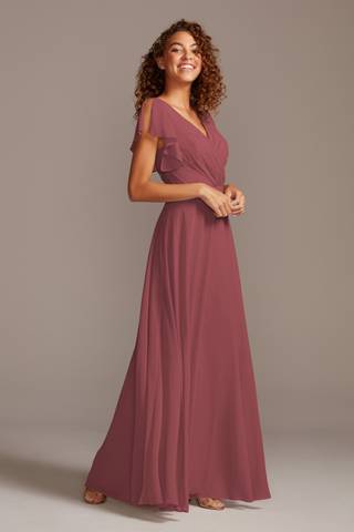 Picture of Bridesmaid Dress with Flutter Sleeve Full Skirt