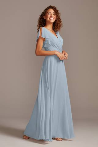 Picture of Bridesmaid Dress with Flutter Sleeve Full Skirt