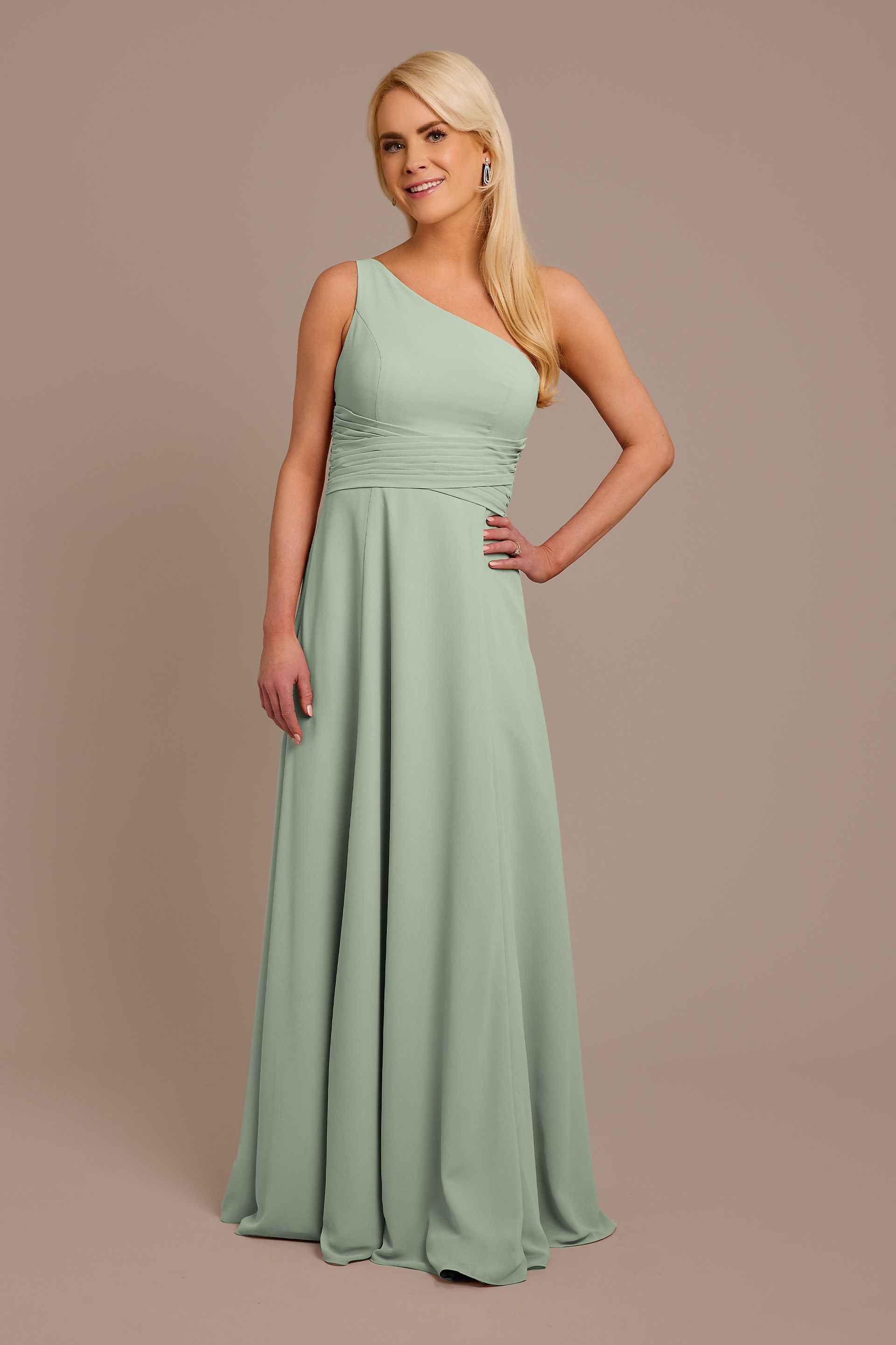 green one shoulder tie dress One Shoulder Side Tie Cover-Up Dress