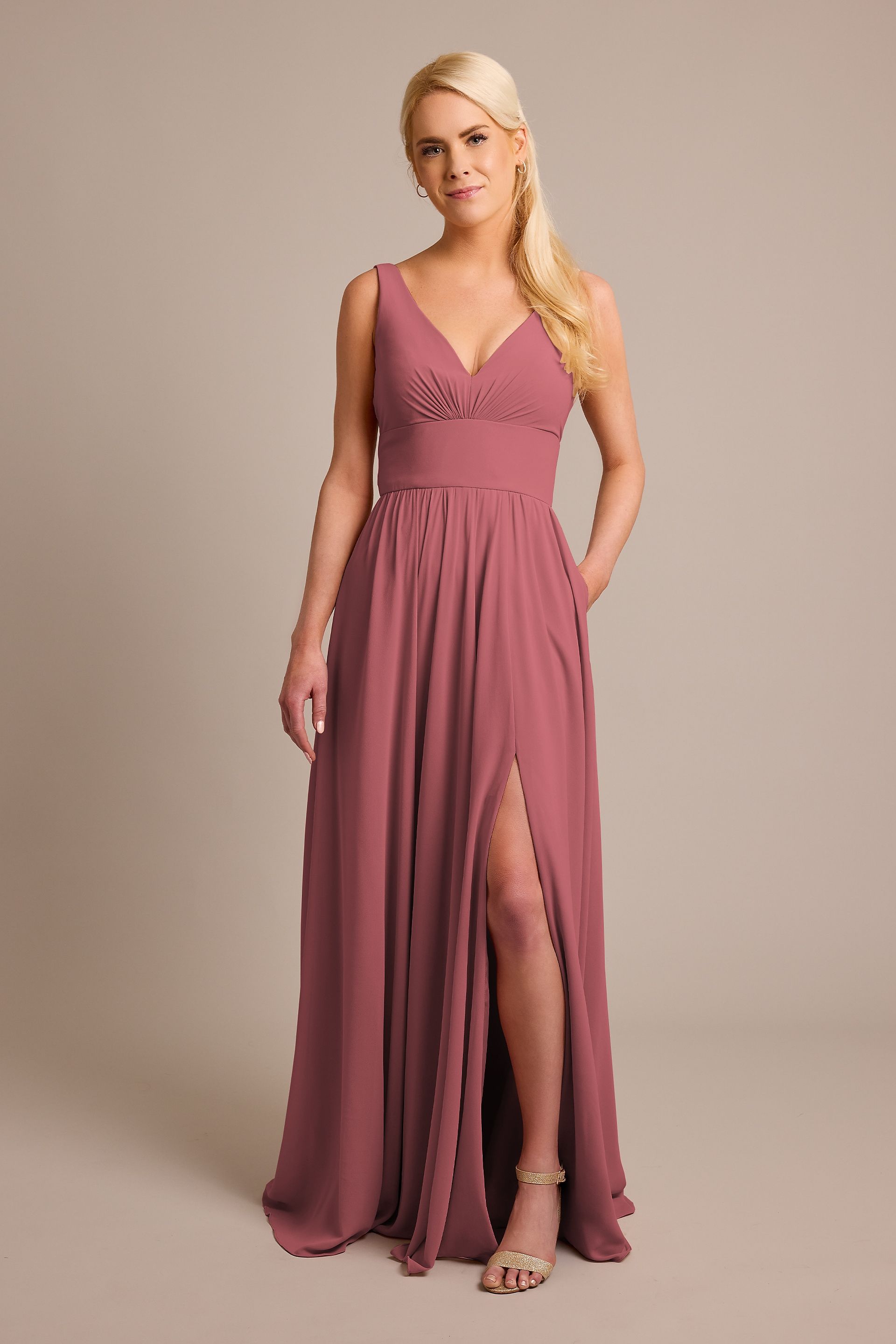 david's bridal surplice tank long chiffon bridesmaid dress A-Line Size:US26W / UK34 / EU58 Little black dress under chi_18/20