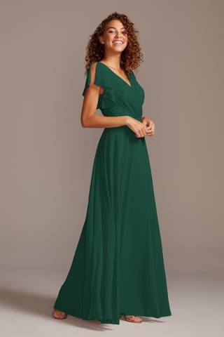 View Celebrate DB Studio Bridesmaid Dress with Flutter Sleeve Full Skirt in all available color and sizes Picture of Bridesmaid Dress with Flutter Sleeve Full Skirt