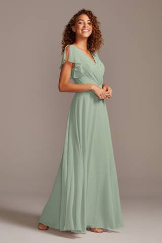 View Celebrate DB Studio Bridesmaid Dress with Flutter Sleeve Full Skirt in all available color and sizes Picture of Bridesmaid Dress with Flutter Sleeve Full Skirt