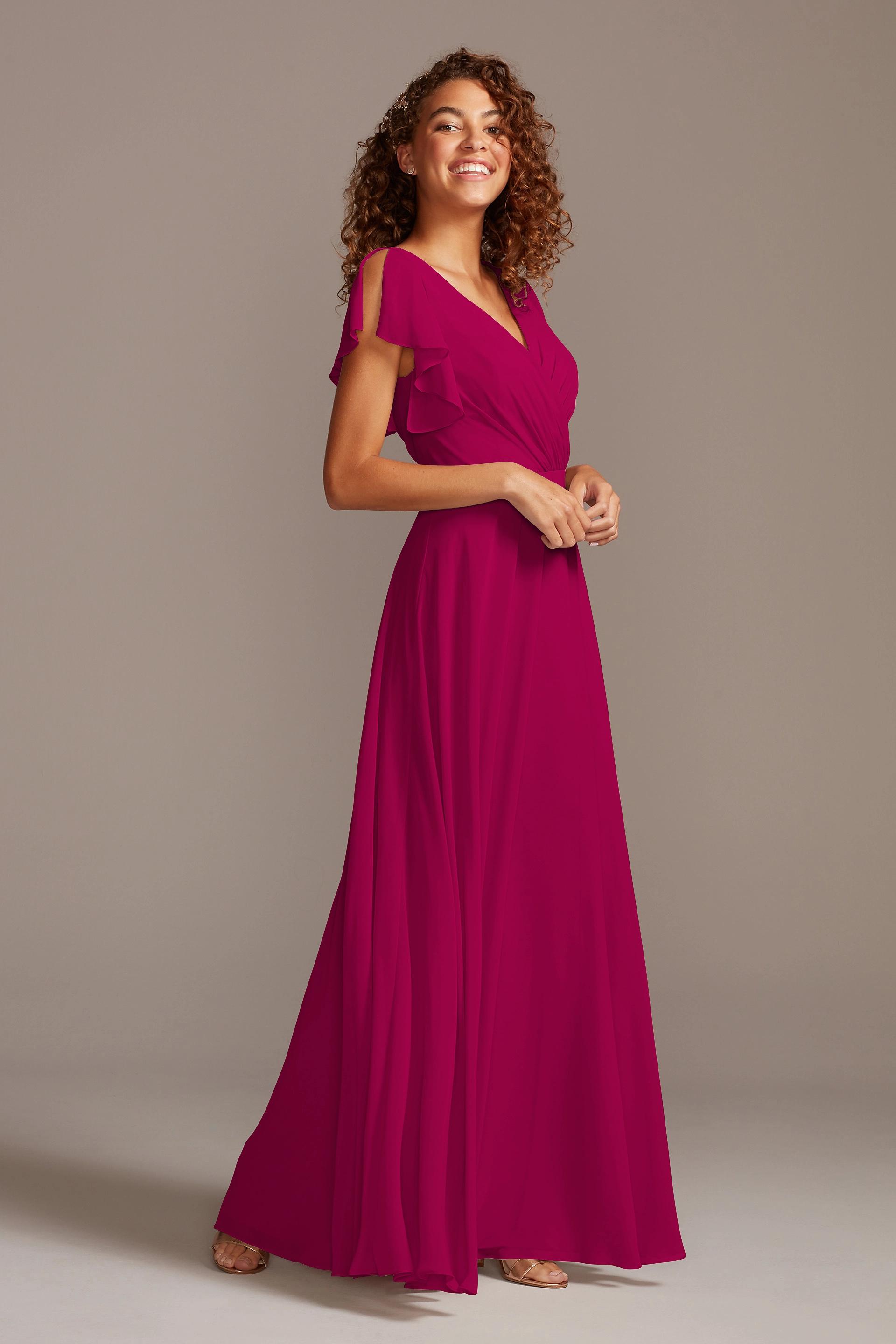 david's bridal hot pink dress Dresses custom_label_0:season_holiday