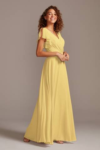 Picture of Bridesmaid Dress with Flutter Sleeve Full Skirt
