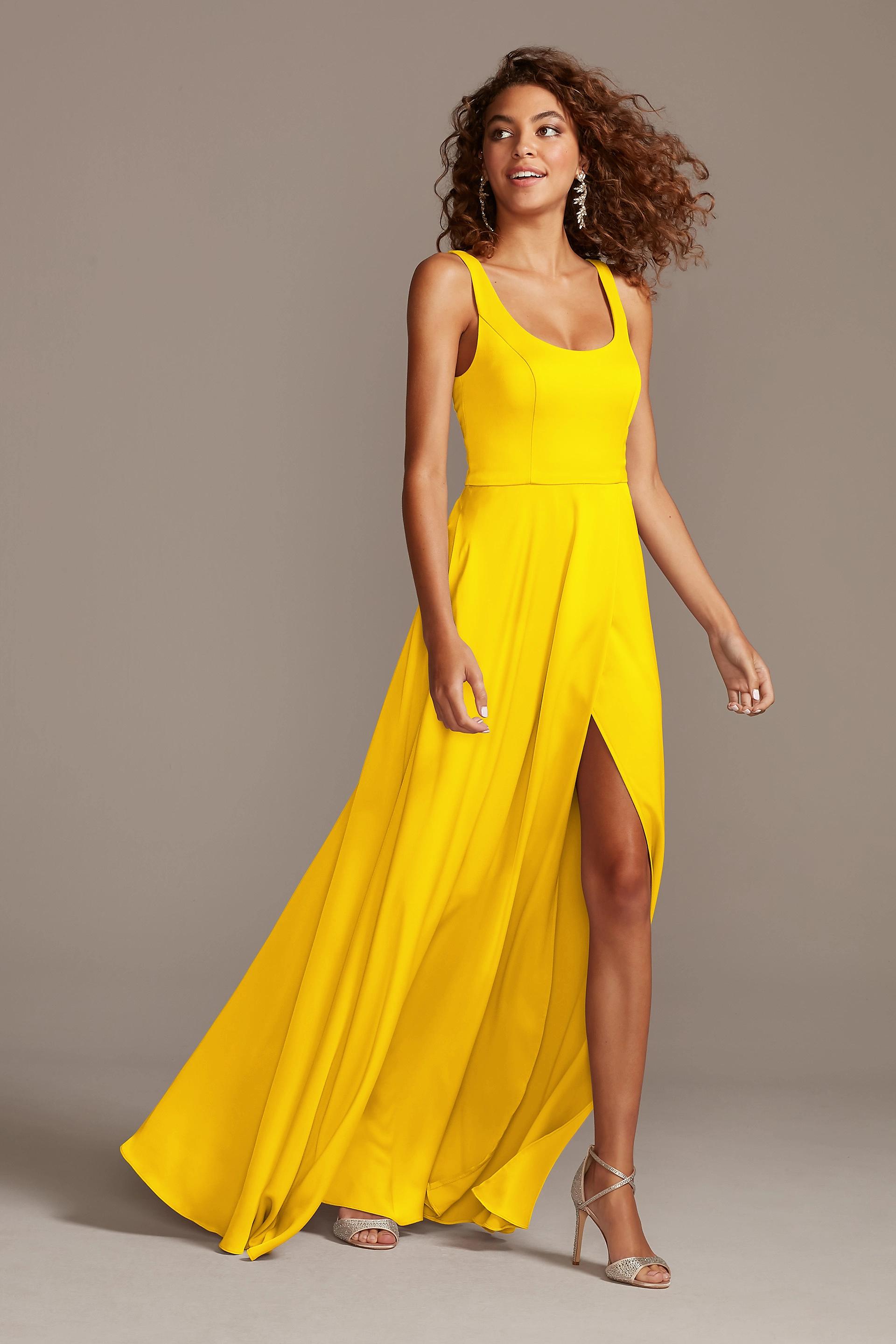 crepe-back satin scoop tank bridesmaid dress Crepe-Back Satin Scoop Tank Bridesmaid Dress
