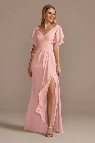 Picture of Flutter Sleeve Dress with Cascade