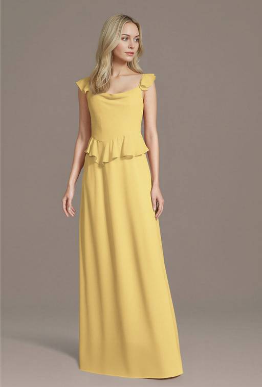 ruffle peplum dress AM041119 Ruffle Sleeve a Line Peplum Stretch Loose Tulle Dress