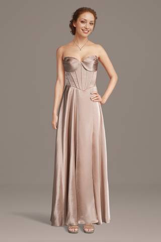 dark beige bridesmaid dresses Beige and Black Bridesmaid Gowns