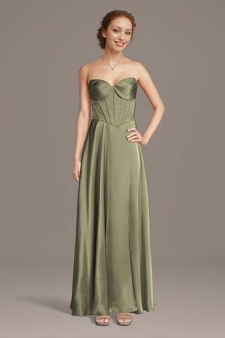 Picture of Charmeuse Corset Bodice A-Line Dress
