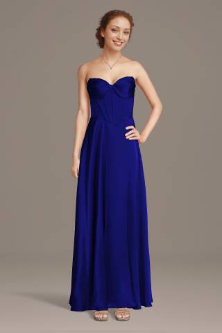 Picture of Charmeuse Corset Bodice A-Line Dress