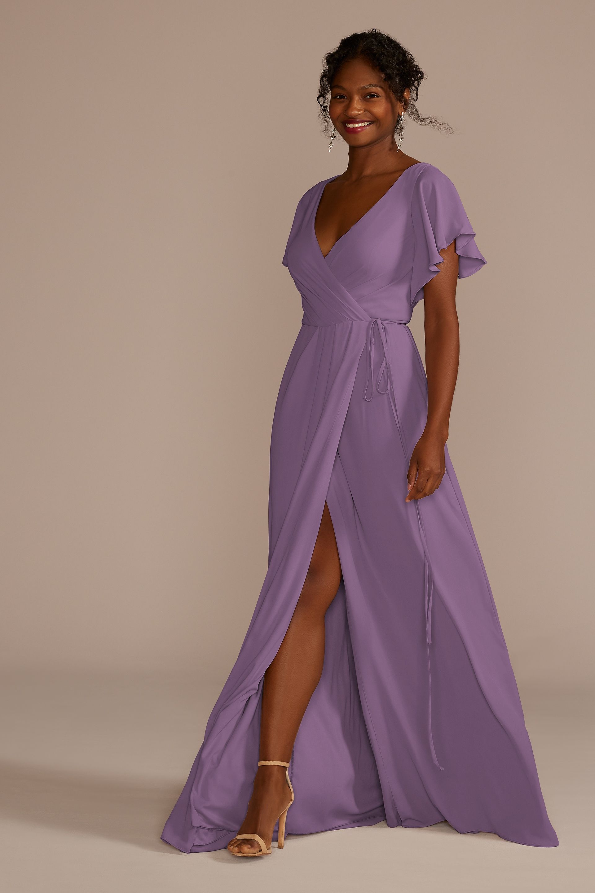 long wrap bridesmaid dress Amazon.com: Monkidoll Women's V-Neck Bridesmaid Dresses Long Sleeve Chiffon Faux-Wrap Formal Dress with Slit Burgundy : Clothing, Shoes & Jewelry