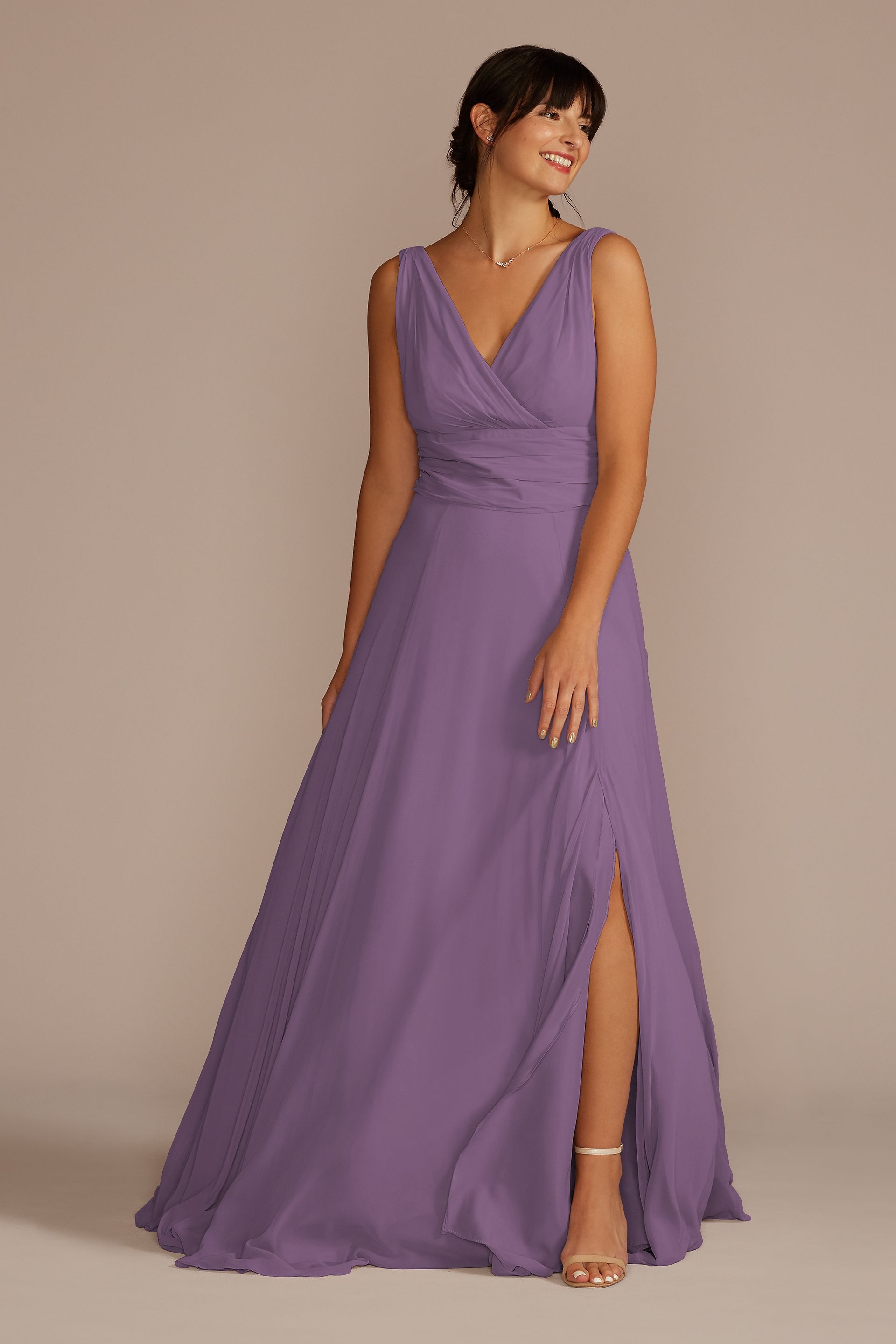 david's bridal wisteria bridesmaid dresses Long You'll Love | size-3 shoulder gown features cascading botw princess zelda dress Scarf:Matching Embroidered Scarf for Both