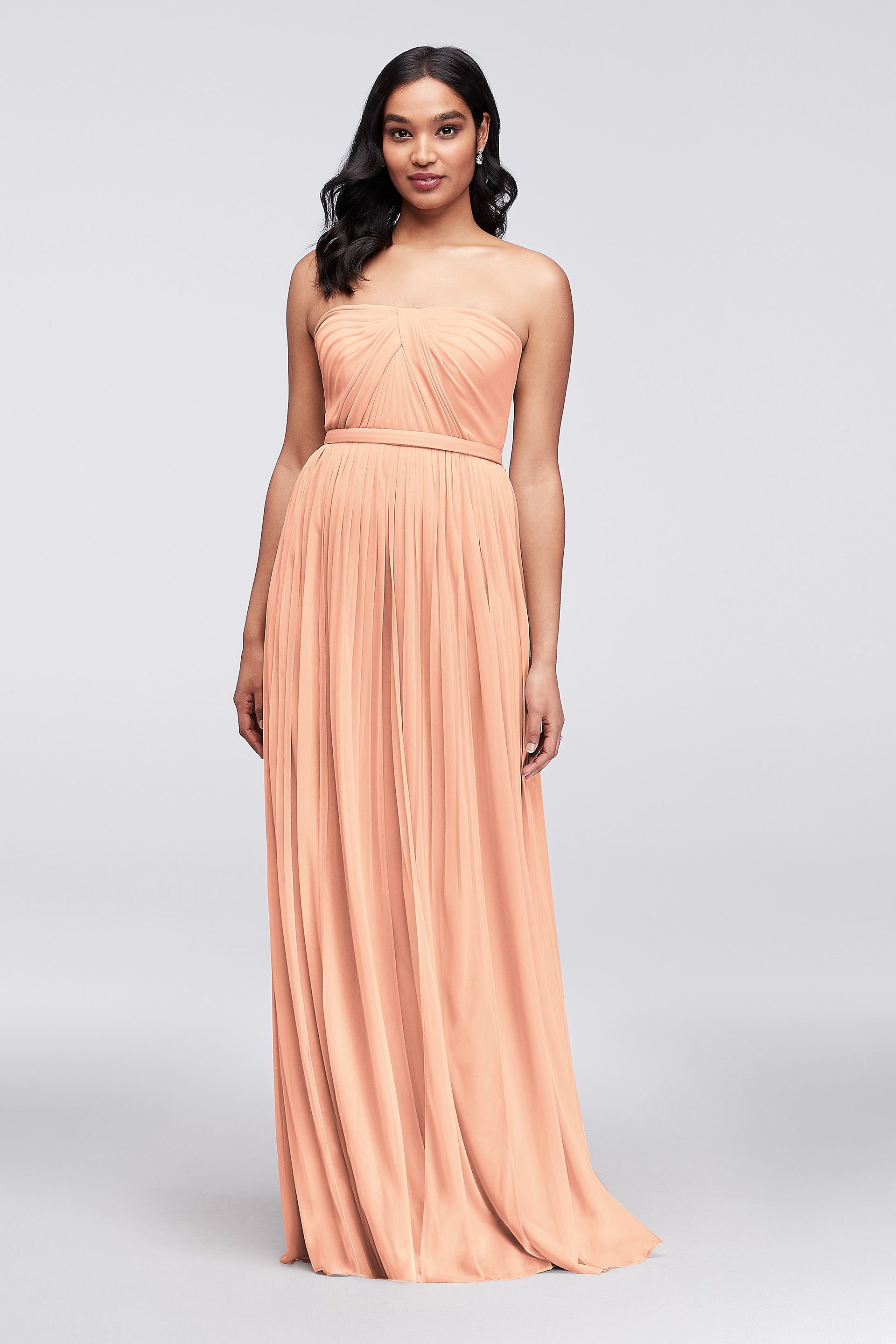 long mesh style your way 6 tie bridesmaid dress Ever-Pretty Lace Sheer Back and Cross Straps V-Neck Pleated Sleeveless Budget Bridesmaid Dress