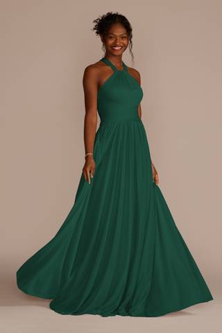 Picture of High-Neck Mesh Dress with Full Skirt