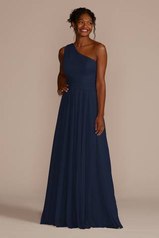 View Celebrate DB Studio Mesh One-Shoulder Dress with Full Skirt in all available color and sizes Picture of Mesh One-Shoulder Dress with Full Skirt