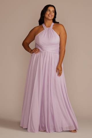 View Celebrate DB Studio High-Neck Mesh Dress with Full Skirt in all available color and sizes Picture of High-Neck Mesh Dress with Full Skirt