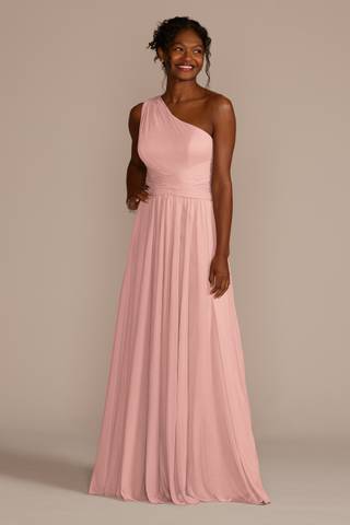 View Celebrate DB Studio Mesh One-Shoulder Dress with Full Skirt in all available color and sizes Picture of Mesh One-Shoulder Dress with Full Skirt